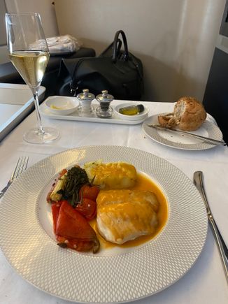 Pan seared turbot, crushed herbed potatoes, lobster sauce