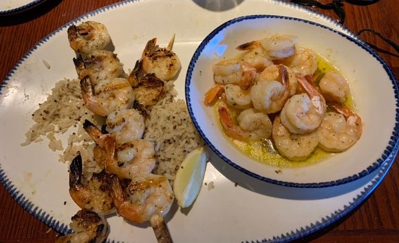 Grilled shrimp and garlic shrimp