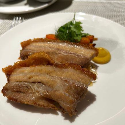 Crispy roast pork belly. 
