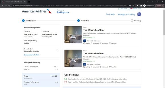 Booking on BookAAHotels