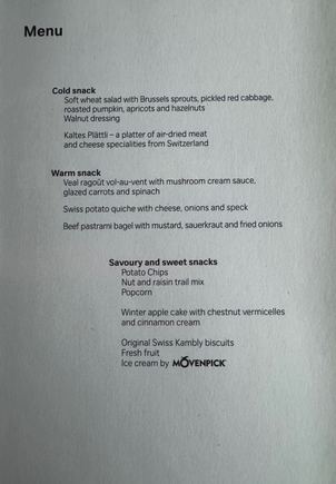 During the flight menu