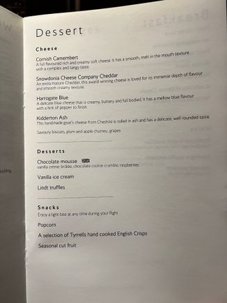 LHR-DBX BA105  on 26th Feb. Flight was fine, slight delay as a club class passenger had to be removed. Chocolate mousse was pretty good.