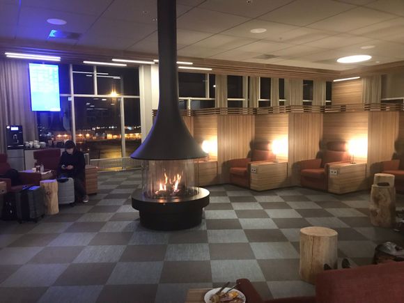 Fireplace in the lounge.