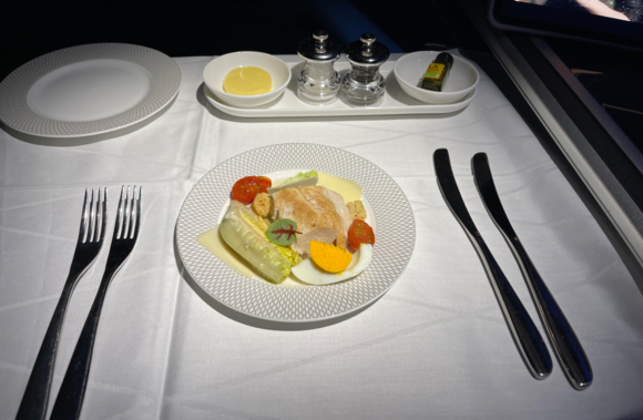 pre landing caesar salad--chicken was awful, could not eat