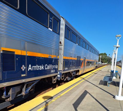 The double deck trains are very comfortable with snack bars and restrooms. Plenty of legroom.  Pay with credit card or cash. ID required on all Amtrak trains.