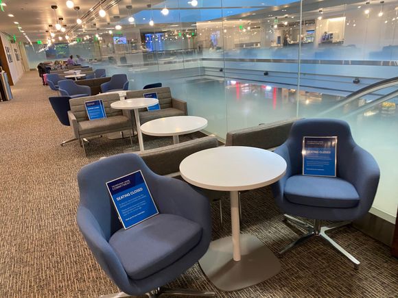 Interior seating, with a view into the terminal