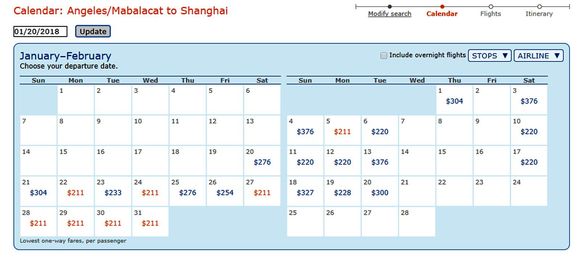 One-Way Service CRK - PVG on China Eastern