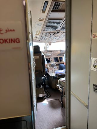 Flight deck preparing for departure