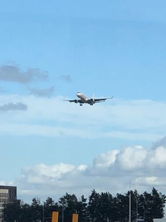 The airport may yet be open as this flight is coming in to land.  