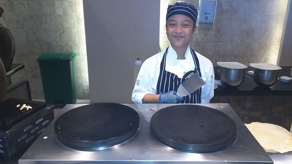 Arsha, AKA: Pancake Girl. She makes the best pancakes in the Maldives and is fantastic with the kids, making Mickey Mouse pancakes and all sorts of other shapes.