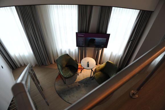 If you want to watch TV, you stay downstairs.