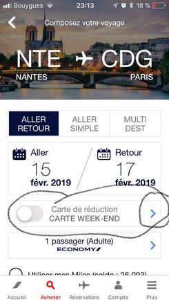 Date and route need to be selected first