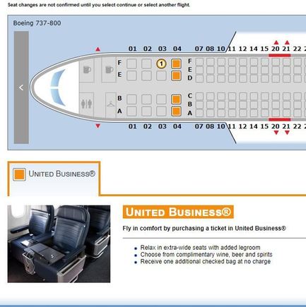 Updated seat map HNL-GUM