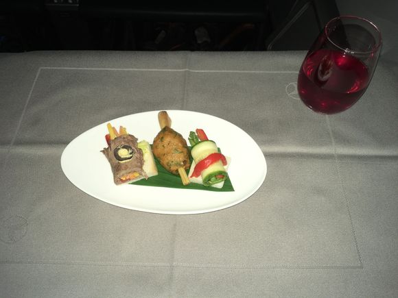 No idea what it was but it tasted terrible. Middle item might have supposed to taste Thai, I think.