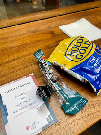 List of Globalist snacks at front desk