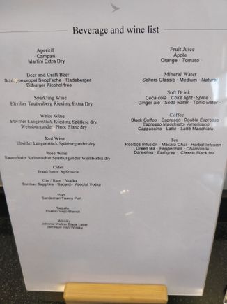 drinks menu