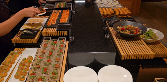The offerings at the Executive Lounge at around 3 p.m.