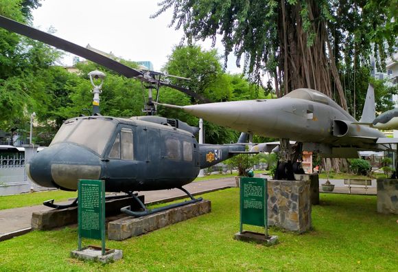 An ever present reminder of the Vietnam war outside the HCMC Museum 