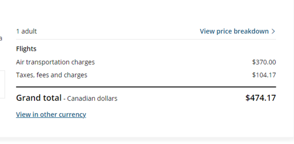 nonstop YYZ $100+
