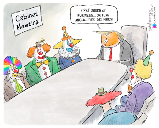 @Nick_Anderson_.     Ironic that this gaggle of incompetent clowns is so hostile to ‘unqualified’ DEI hires.