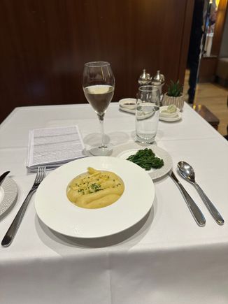 On reflection this isn’t the best picture as it’s just the mash topping and I should have taken another when I’d got into it. In contrast to the broccoli the fish pie was hot and I enjoyed it a lot. 