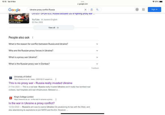 Google results