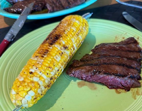 with corn on the grill 