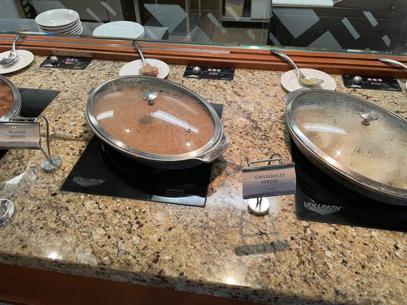 Hot breakfast, staff will serve the food.
