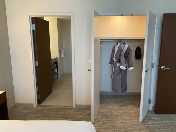 Bedroom has a closet 