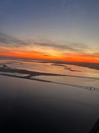 Amazing sunset over NJ on takeoff - I literally changed my seat to view this.