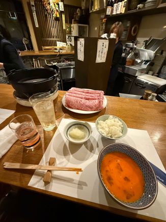 Kiyosuke.  I originally came here for dinner my first day in Osaka but I needed a reservation.  Ended up reserving for my final dinner here and it didn’t disappoint.  They used Saga beef for this Sukiyaki restaurant.