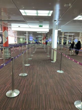 Immigration hall - sky priority passengers in the middle