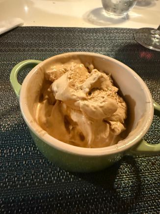 The home made salted dulce de leche and cookie crunch ice cream 