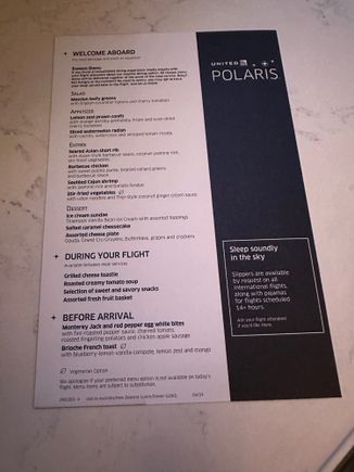 Polaris Menu out of LAX | Pre-Selected Short Rib