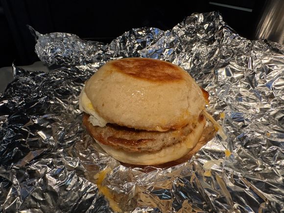 Grab and Go breakfast sandwich - handy for early departures 