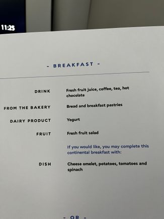 I hate breakfast on planes.