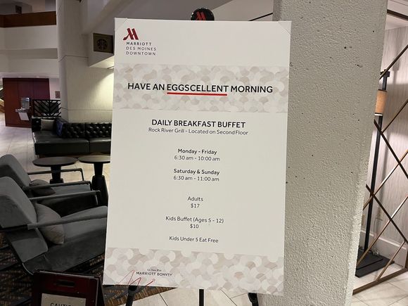 Restaurant breakfast hours.