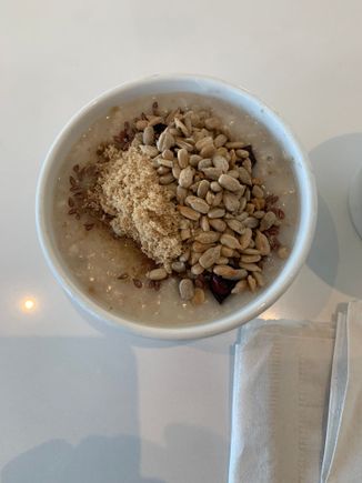 Oatmeal and soup are available for breakfast. I did not try soup.