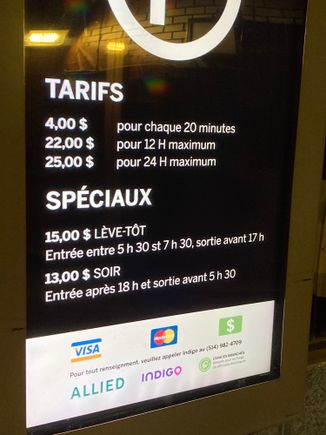 Pricing Parking Rue Saint Antoine Ouest