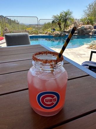 Pool’s open and Prickly Pear Margaritas!