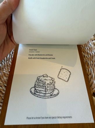 Breakast a-la-carte menu