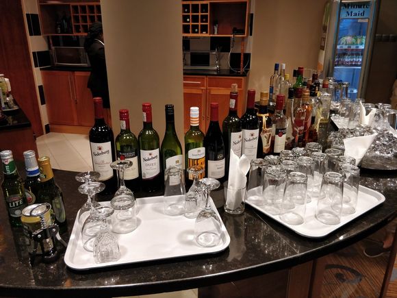 Way more booze than food...
