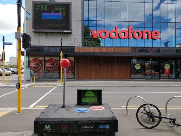 You can play Space Invaders in the street