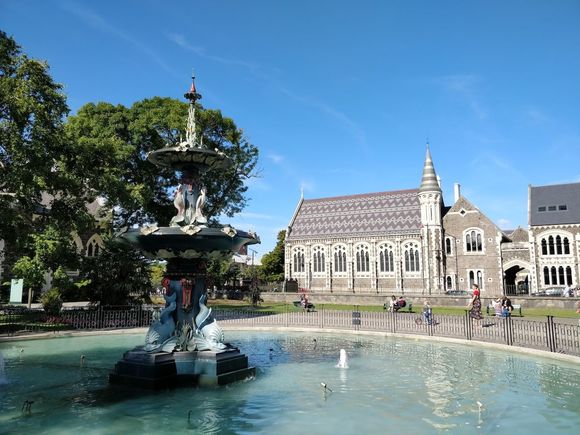 View on the Canterbury museum from the gardens