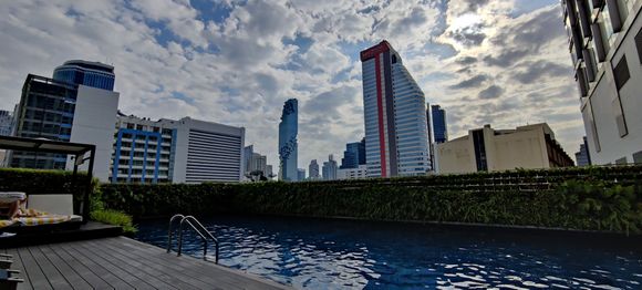 The view from the pool this week