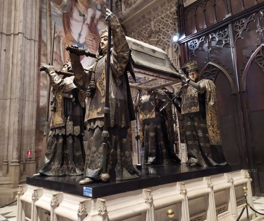 Tombstone of Christopher Columbus in the cathedral 