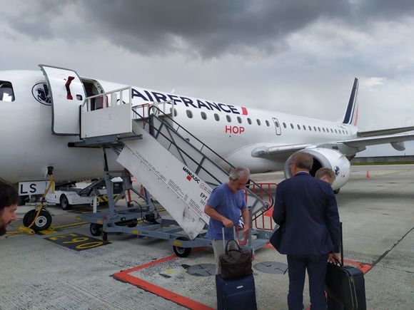 Boarding the Air France Hop! flight to Seville