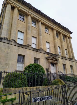 No. 1 Royal Crescent, a stately Georgian building that is now a museum 