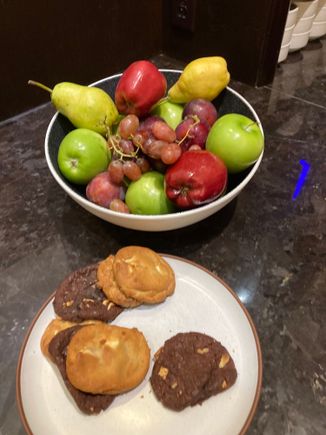 Fresh fruit and cookies