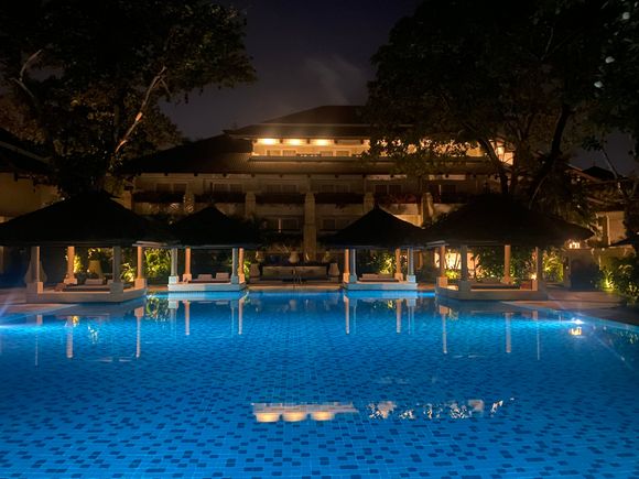 Club pool by night